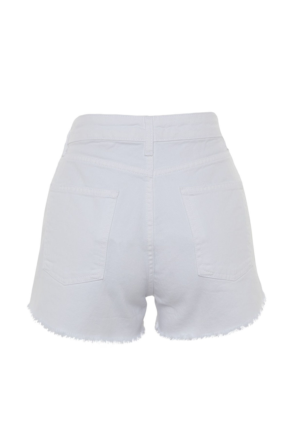 TRENDYOLMILLA Beyaz Y?rt?kl? Normal Bel Denim Sort TWOSS23SR00154 фото 7