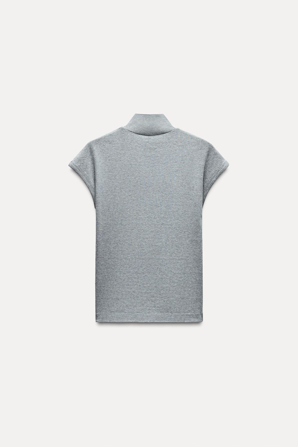 RIBBED HIGH NECK T-SHIRT - Zara фото 27