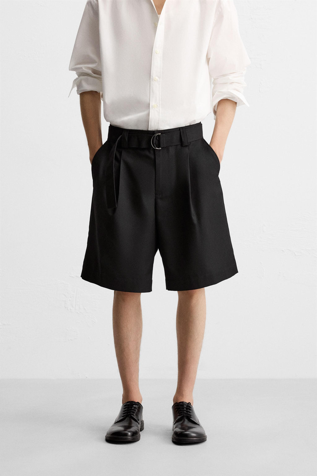 BELTED WIDE-LEG BERMUDA SHORTS - Zara фото 11