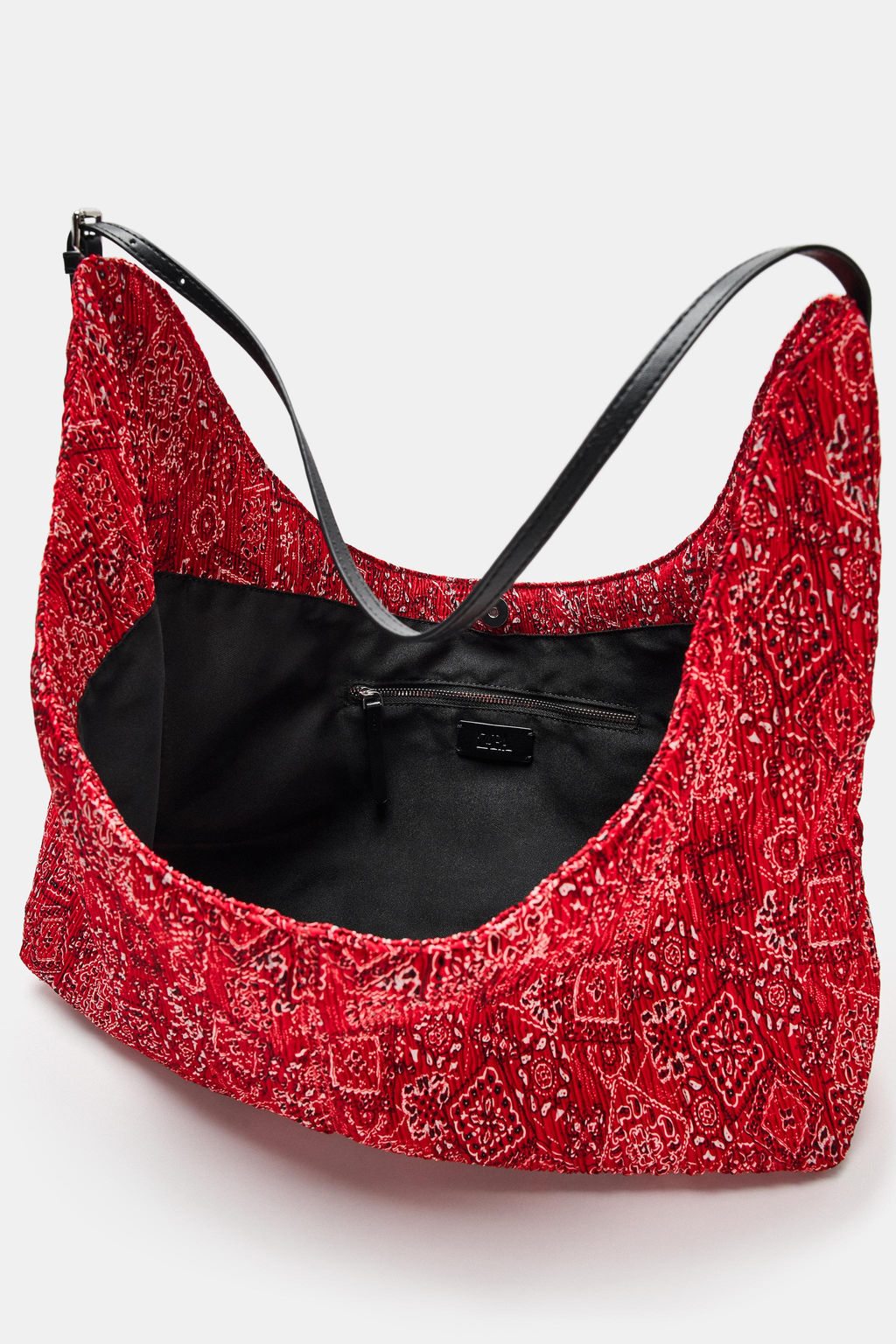 BOLSO SHOPPER TEJIDO / Rojo - Zara фото 5
