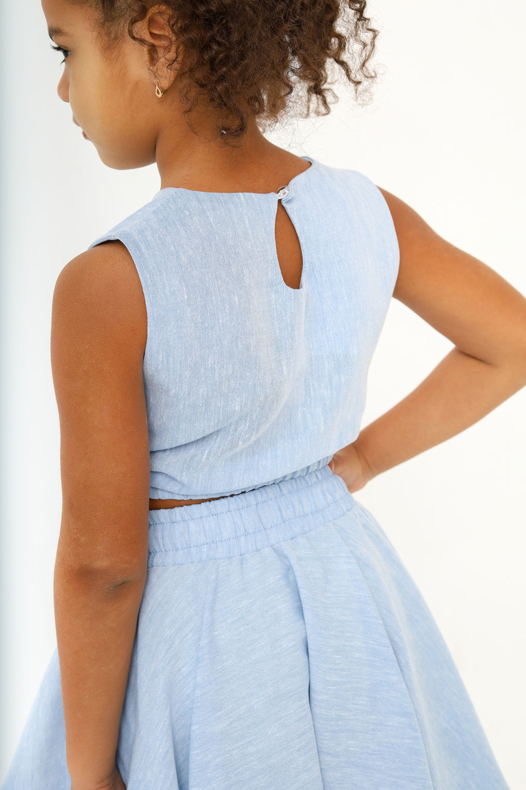 Рубашка-хенли Лен, голубой меланж - Inzibe фото 17