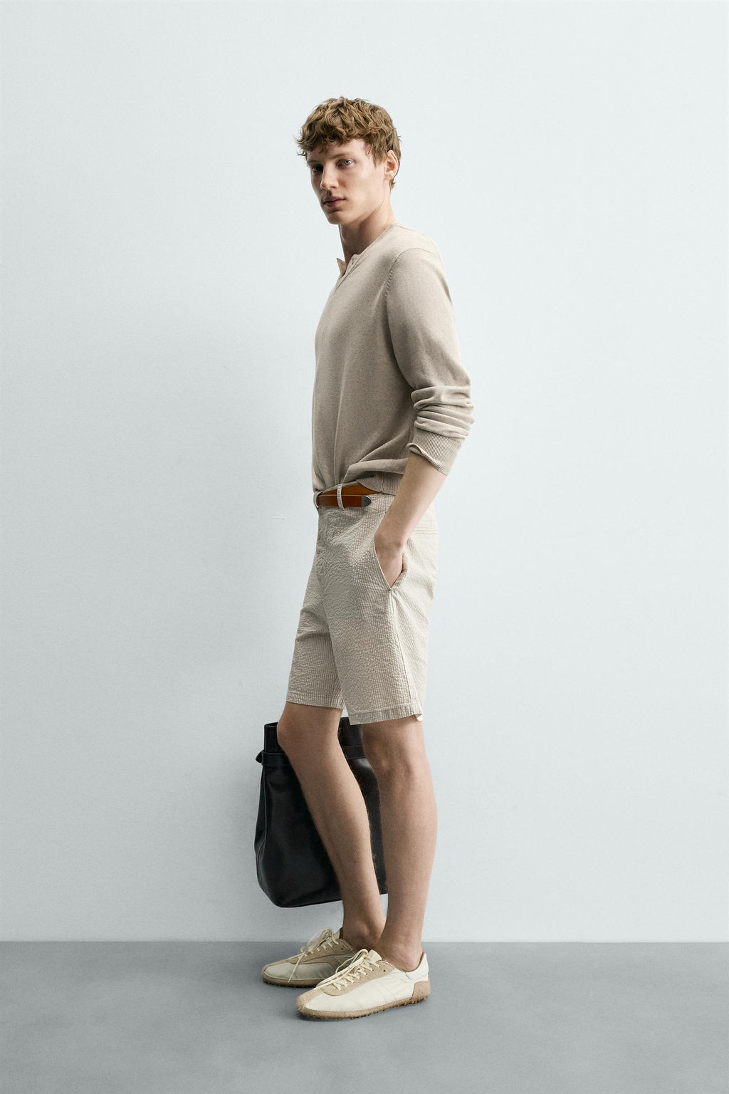 BERMUDA REGULAR FIT SEERSUCKER / Marr?n oscuro - Zara фото 4