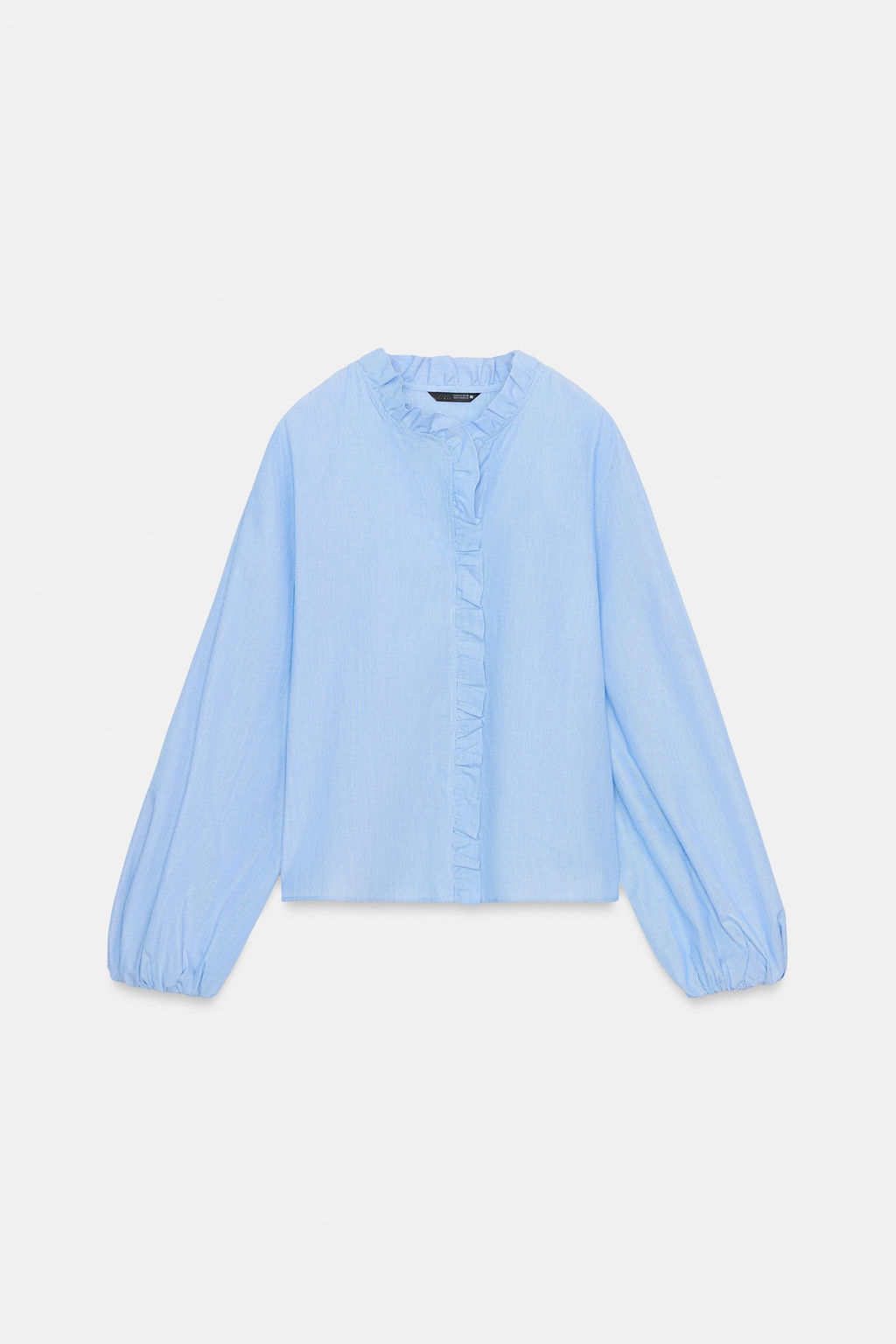 POPLIN BLOUSE WITH RUFFLES - Zara фото 6