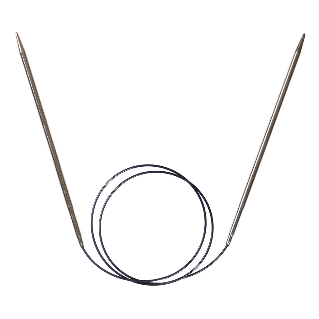 Спицы PRYM 212144 круговые латунь d 4.0 мм 80 см 1 шт серебристые фото 3