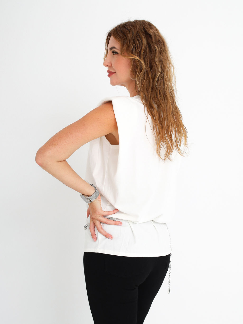 Футболка с подплечниками, тофу - Inzibe фото 4