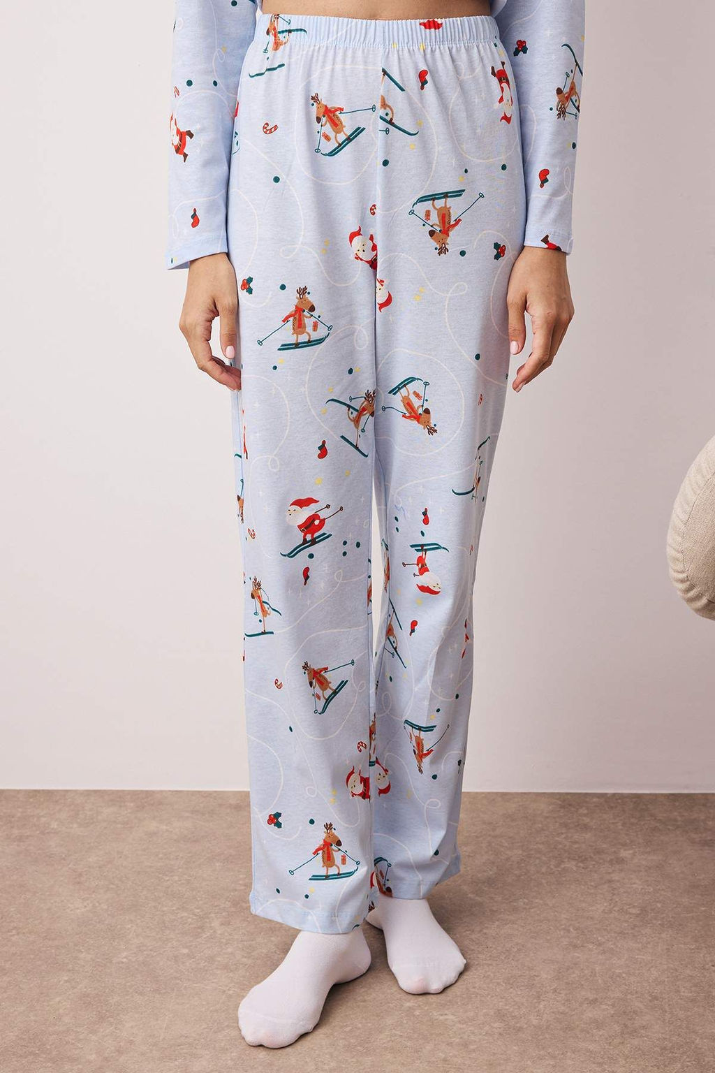 Mavi Y?lbas? Desenli Orme Pijama Tak?m? THMAW26PT00055 - Trendyolmilla фото 3