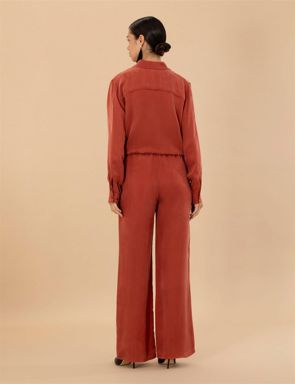 Kiremit Cupro Dokulu Wide Leg Pantolon - Pierre cardin фото 4