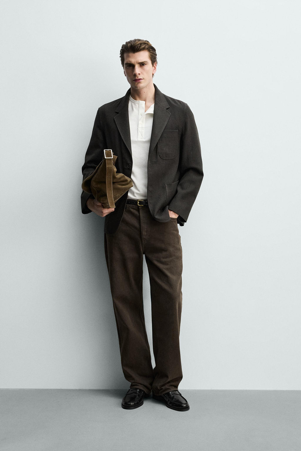 BLAZER BOLSILLOS CON LANA / Marr?n