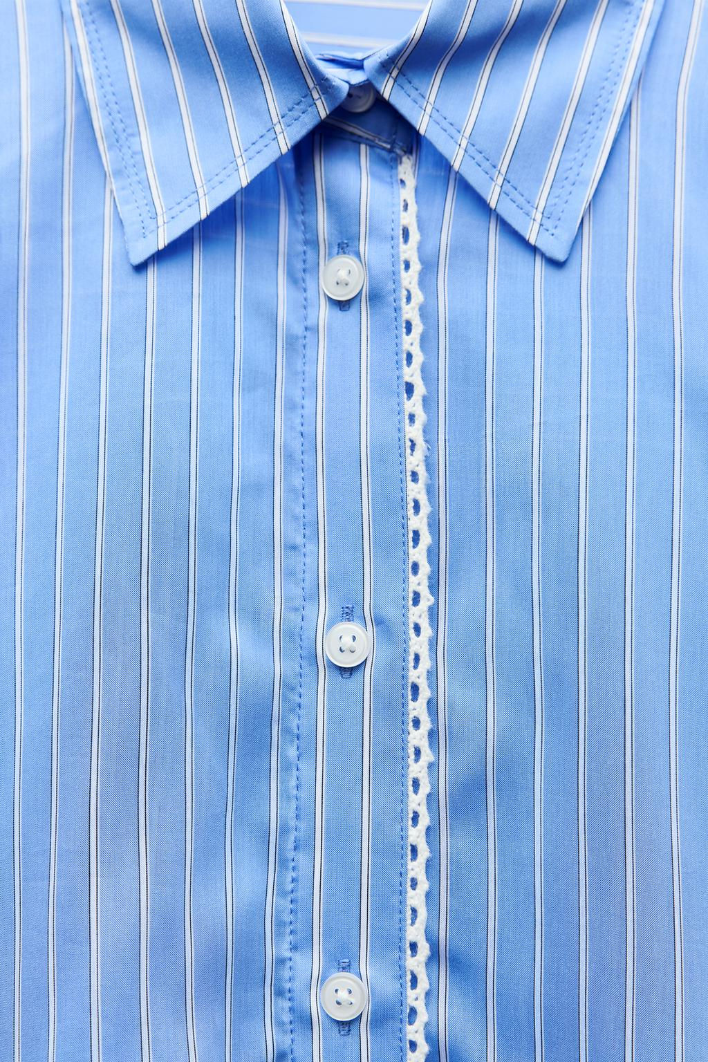 OVERSIZE STRIPED POPLIN SHIRT - Zara фото 9