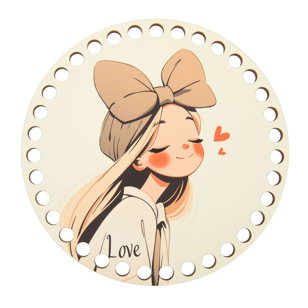 Заготовка для декорирования Love2art ДВ-02 Набор донышек для вязания Матовый фанера d 15 см х 0.4 см 2 шт 02 Милашка