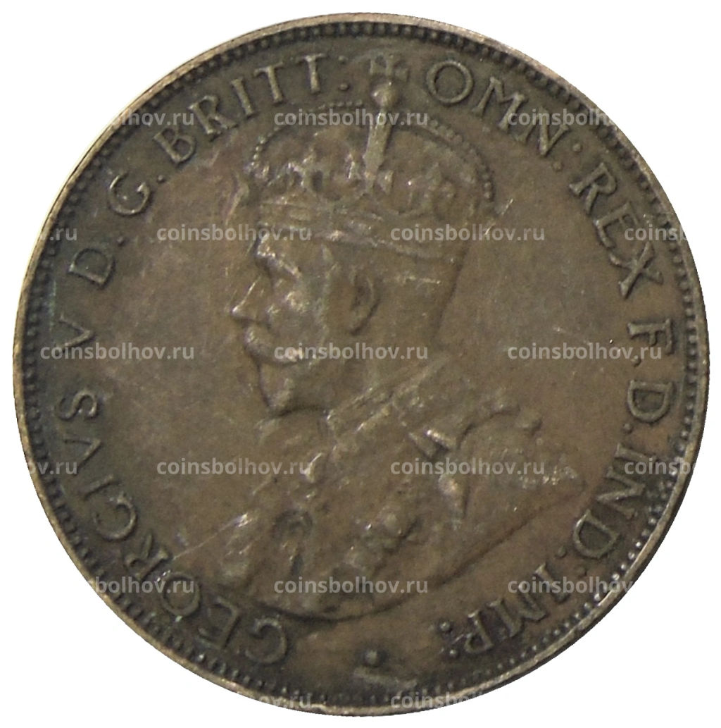 Монета 1/2 пенни 1933 года Австралия