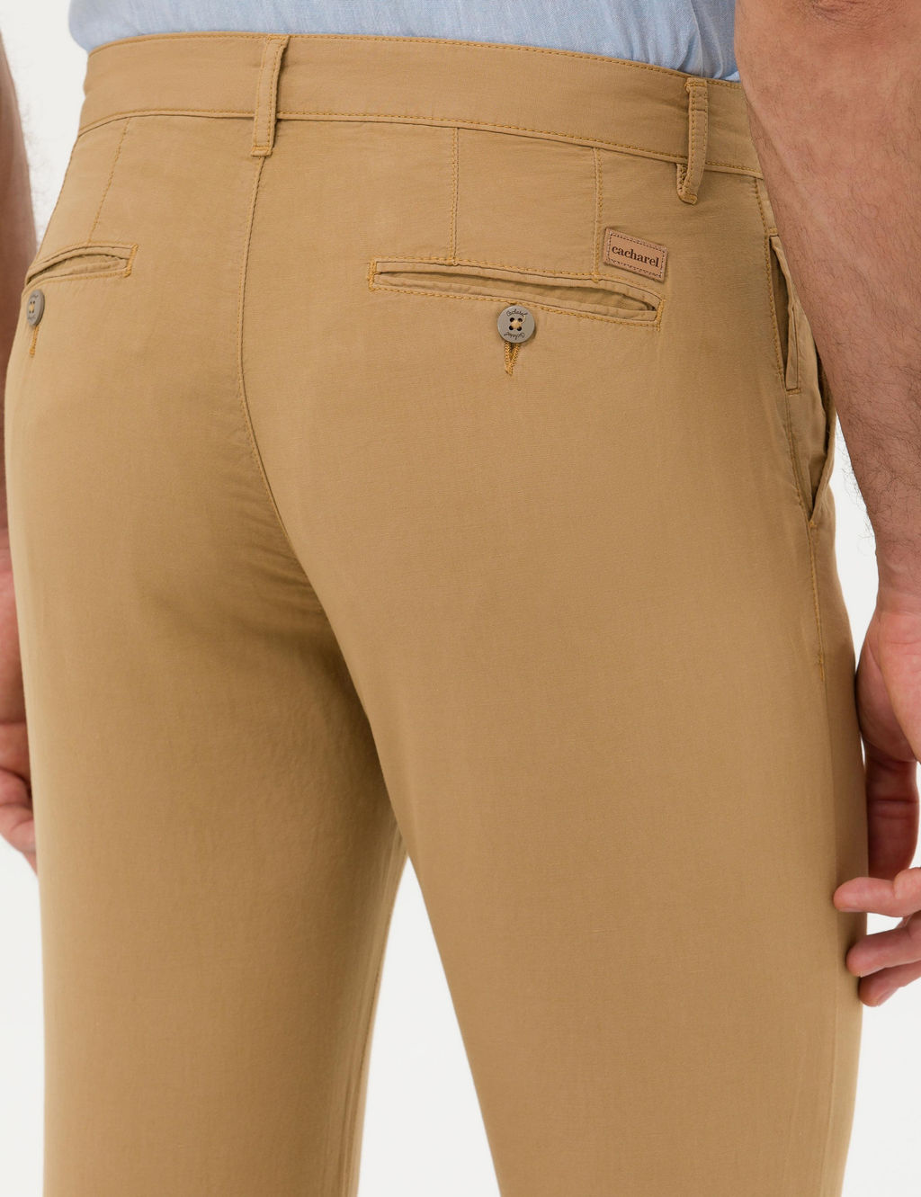 Брюки из льняной ткани приталенного кроя цвета Camel - Cacharel фото 7