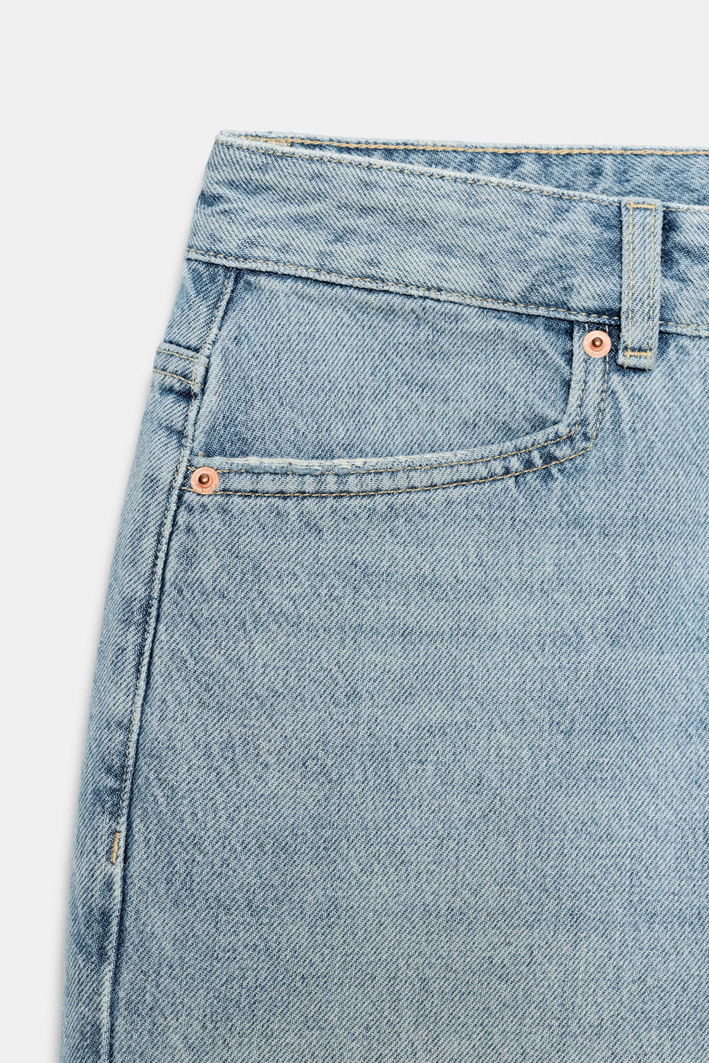 BERMUDA DENIM TIRO MEDIO ZW COLLECTION / Azul claro - Zara фото 7