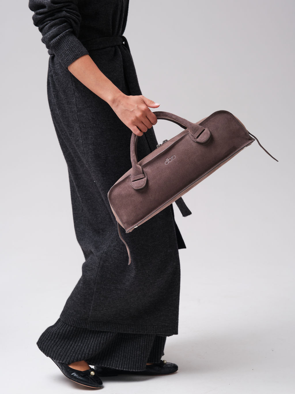 Замшевая сумка багет Doxie DBR 31157 темно-серый  фото 5