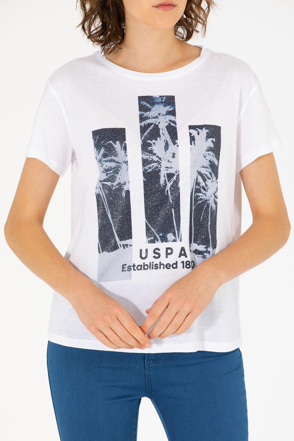 U. S. Polo Assn Женская белая футболка с круглым вырезом - U.s. polo assn фото 6