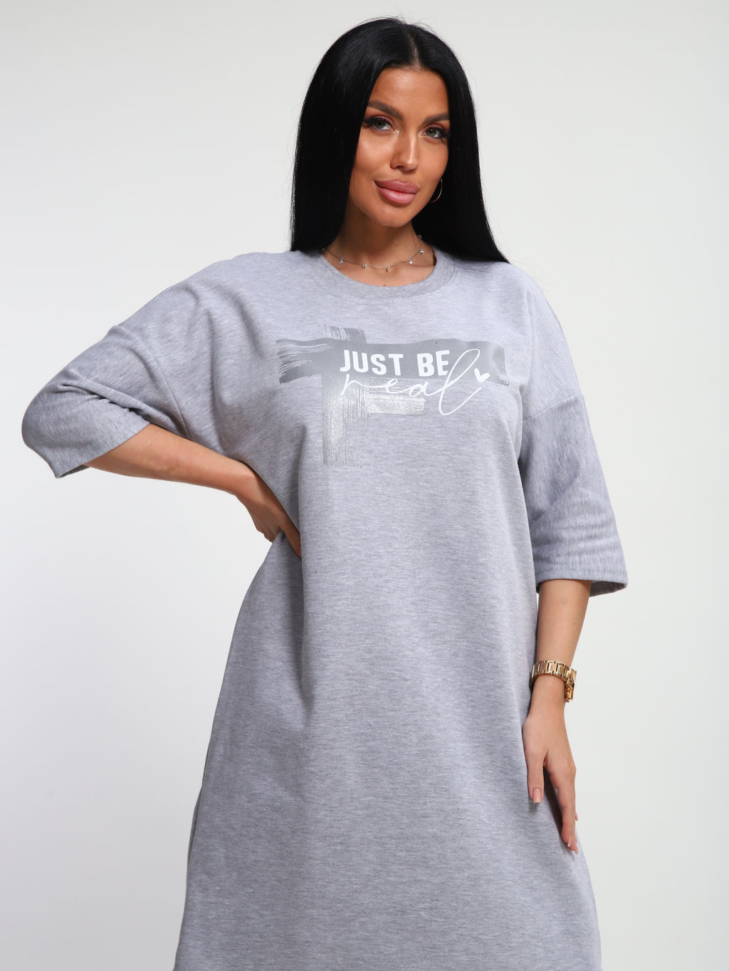 М457 Туника Даша (серый меланж)