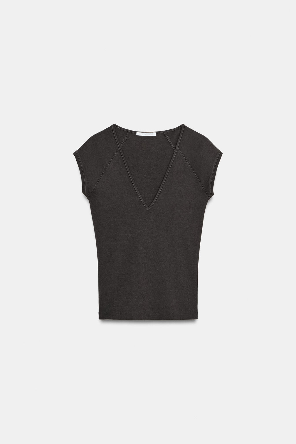 CAMISETA ESCOTE PICO / Carb?n - Zara фото 4