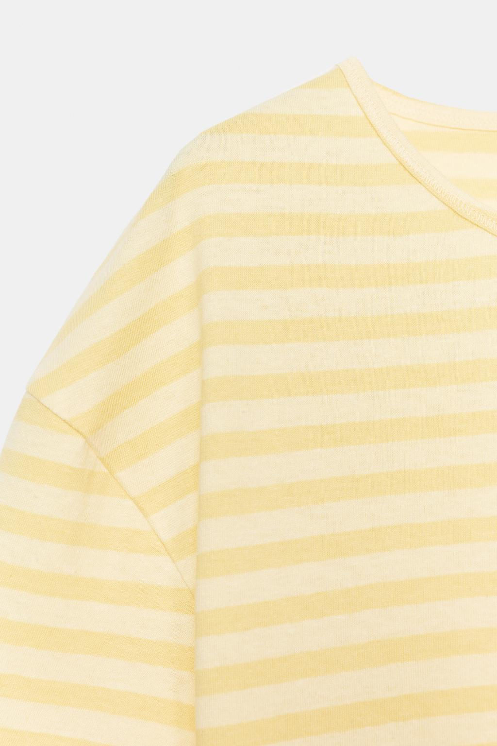 CAMISETA MANGA CORTA RAYAS / Amarillo - Zara фото 14