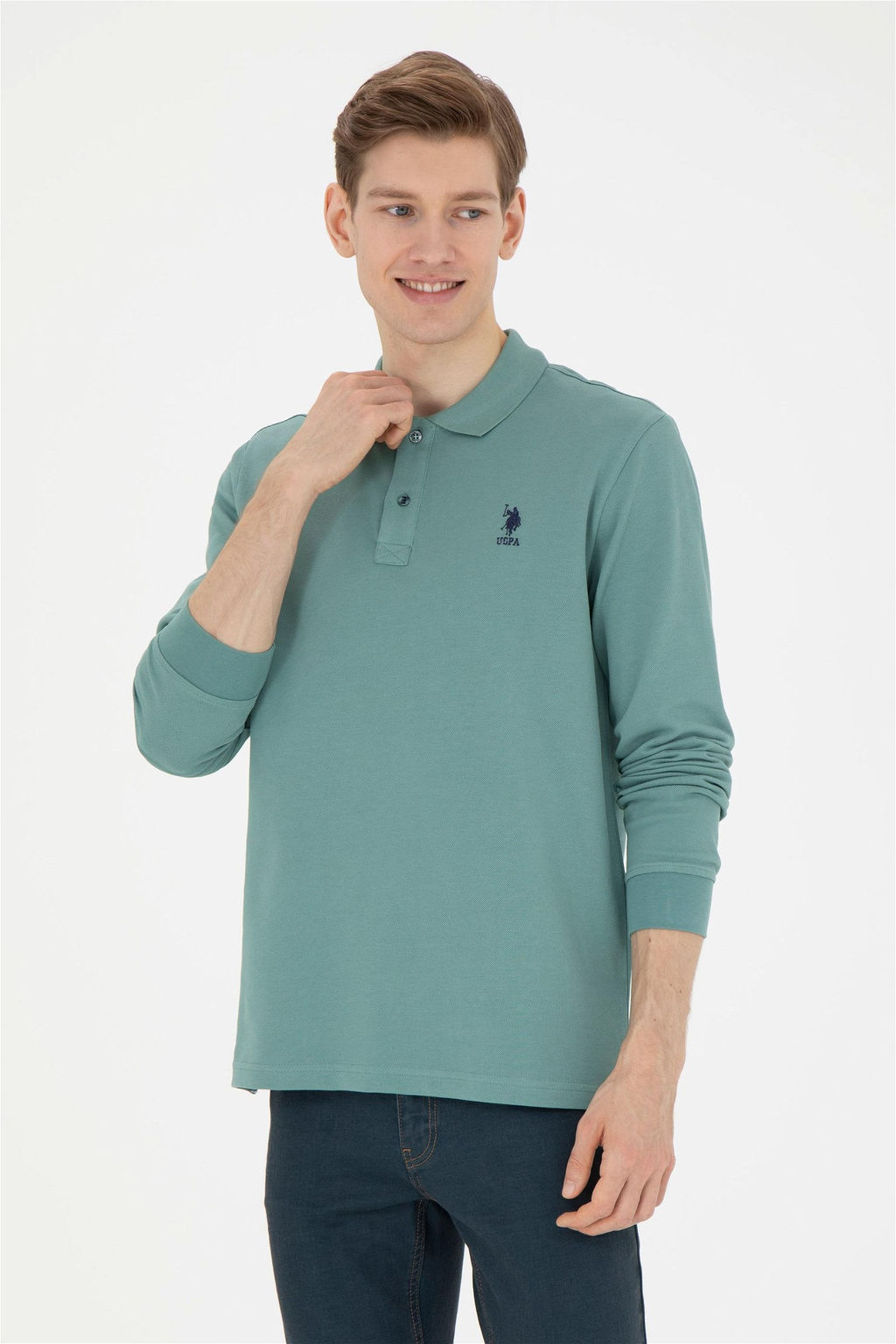 U. S. Polo Assn / Мужской мятный базовый свитшот - U.s. polo assn фото 3