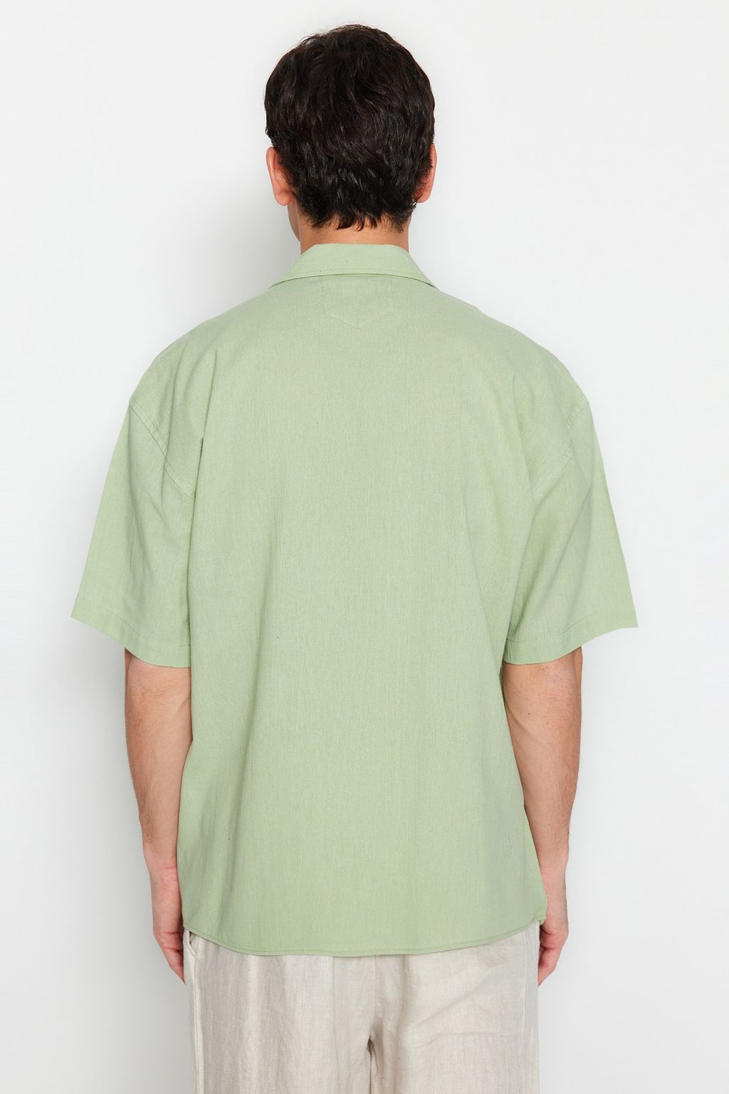 TRENDYOL MAN Yesil Oversize Fit Yazl?k Pamuklu Gomlek TMNSS23GO00080 - Trendyolmilla фото 13