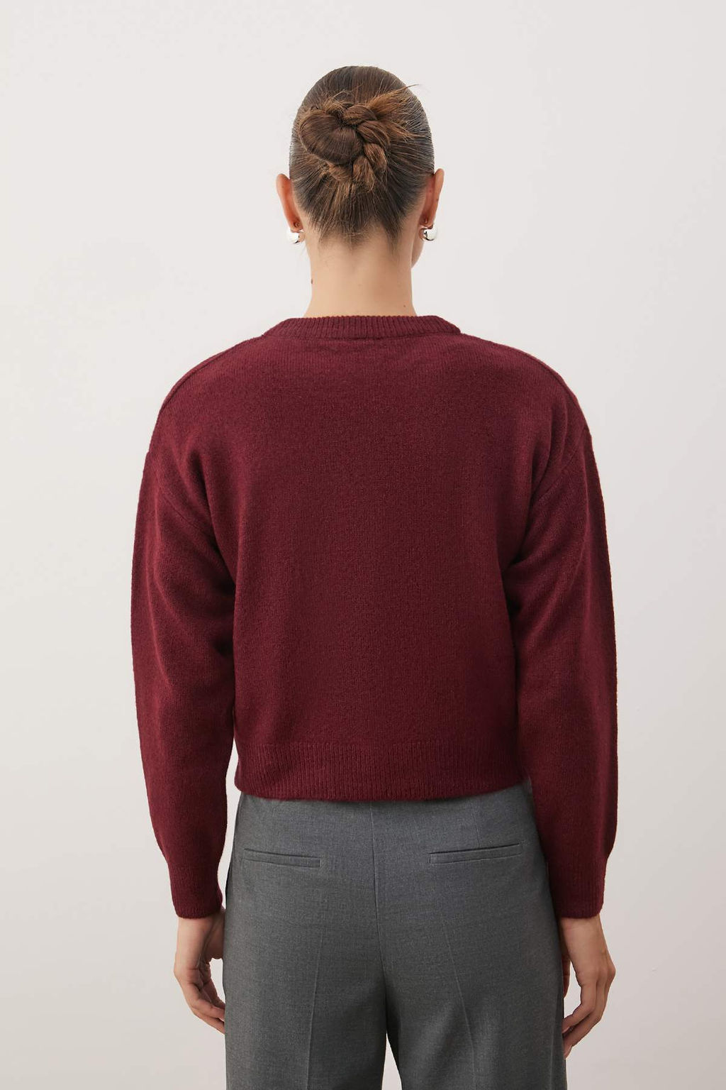 K?rm?z? Yumusak Dokulu Cicek Desenli Triko Kazak TWOAW26KZ00279 - Trendyolmilla фото 4