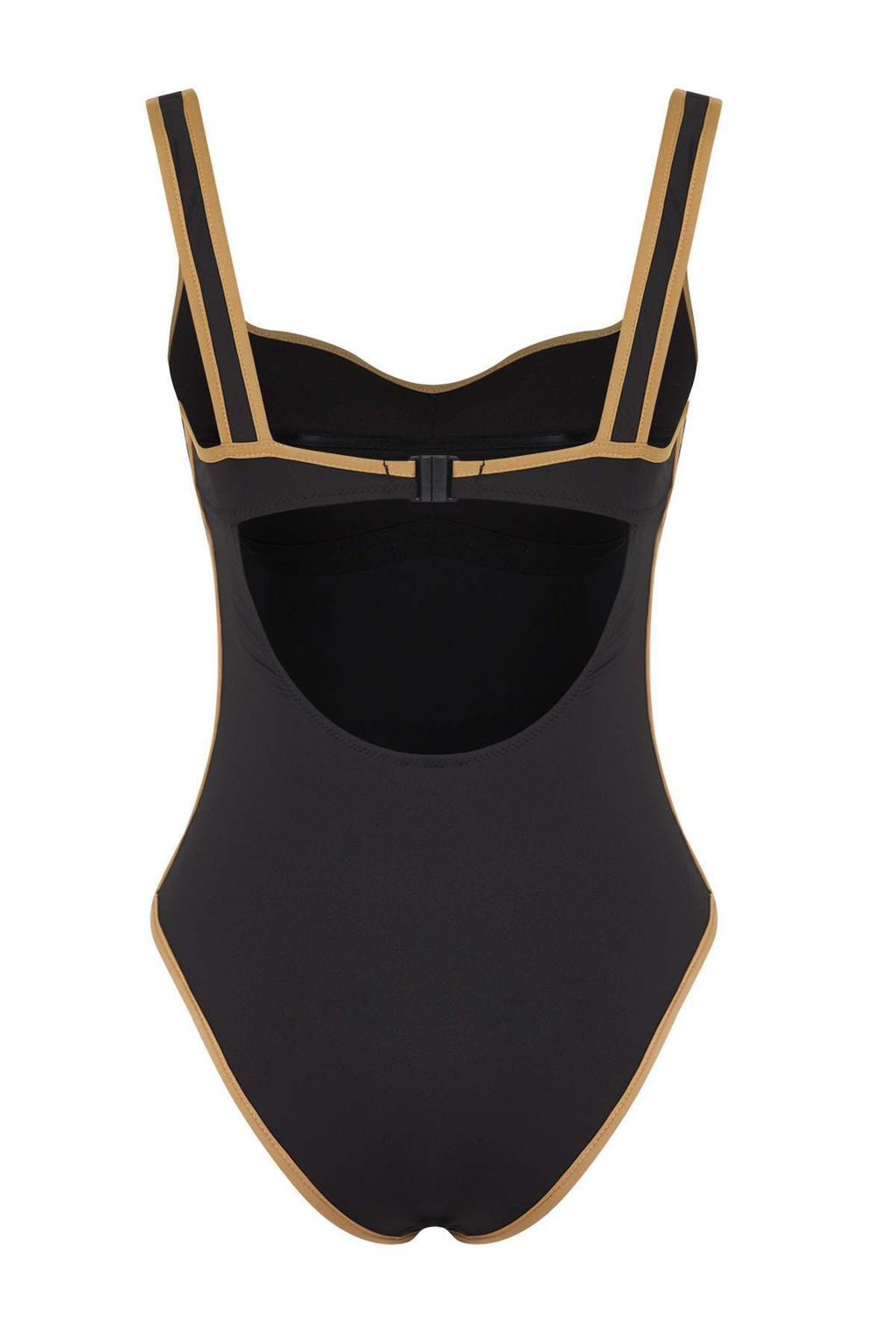 Trendyolmilla Siyah Dudak Yaka Biyeli Regular Mayo TBESS25MA00118 фото 6