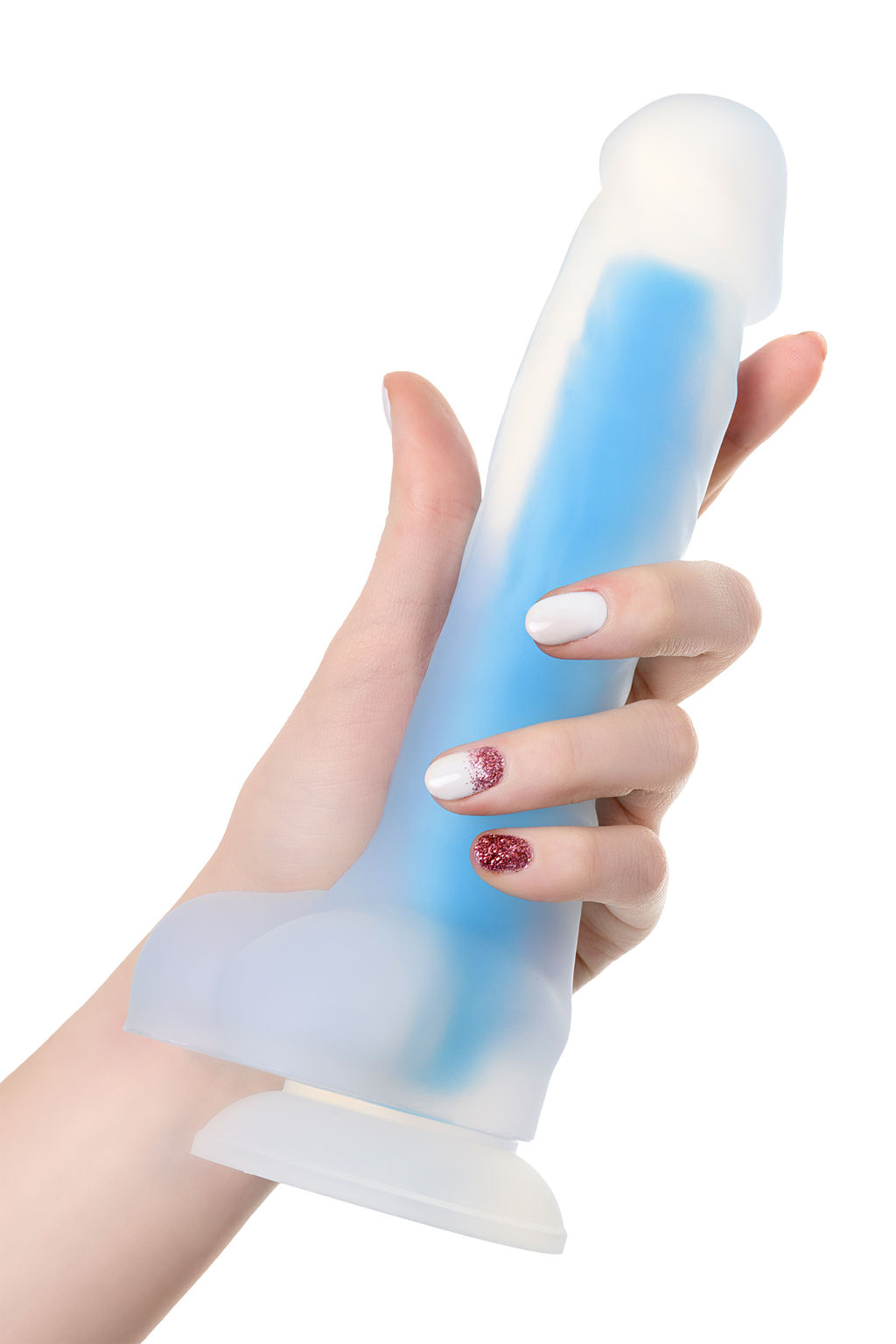 Фаллоимитатор, светящийся в темноте, Beyond by Toyfa Bruce Glow, силикон, синий, 22 см