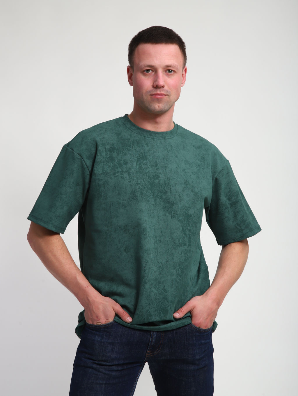 М460 Футболка оверсайз футер (тархун винтаж)