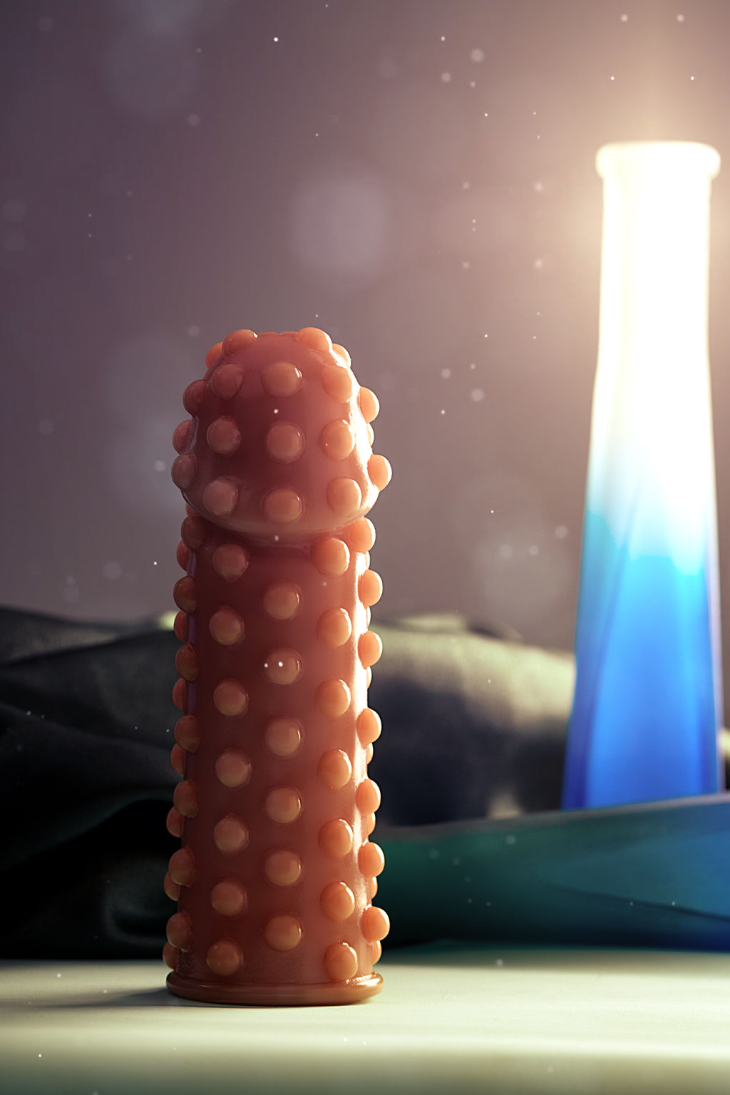 Насадка KOKOS реалистичная с дополнительной стимуляцией, TPE, телесная, 12.7 см  фото 11