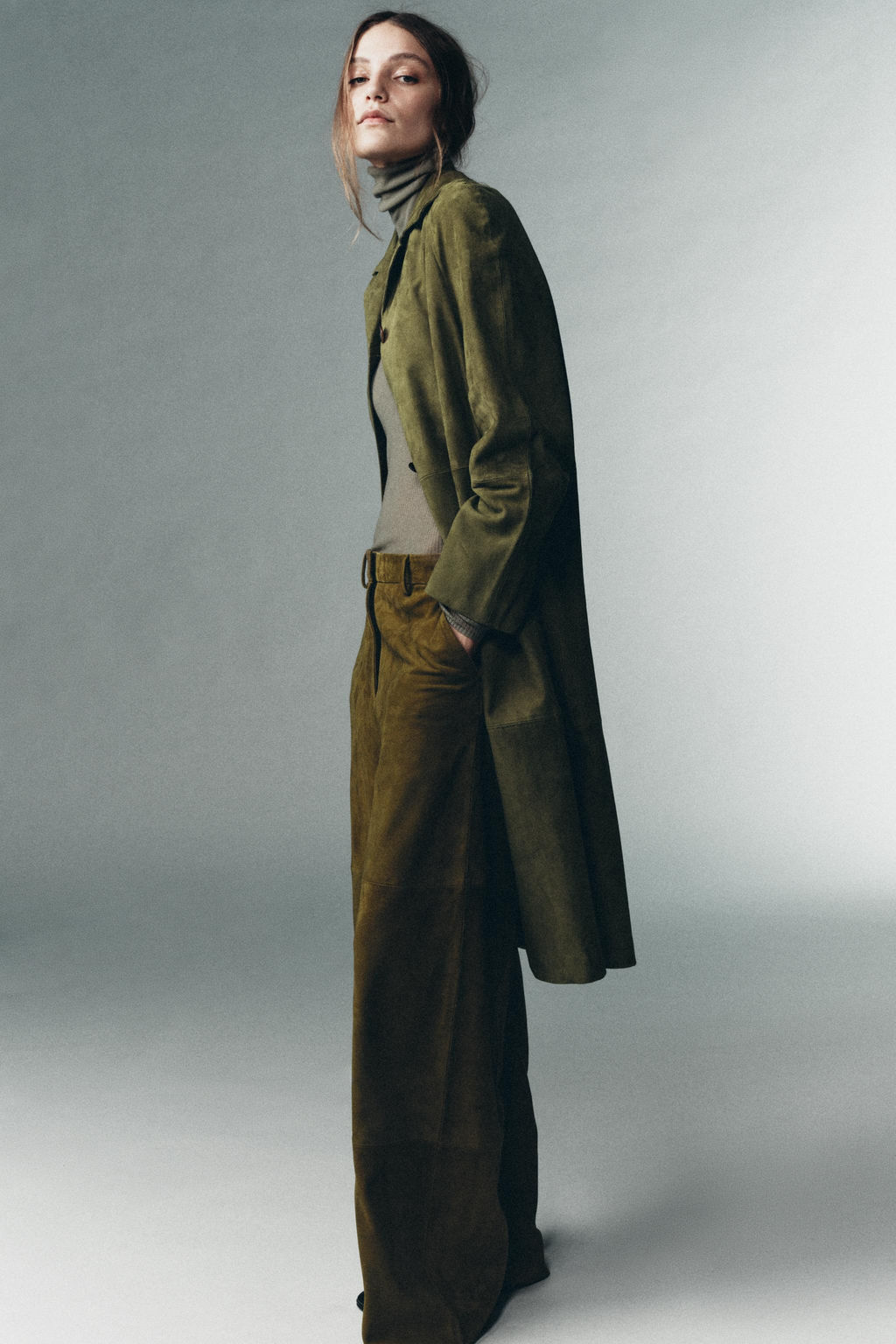100% SUEDE LEATHER TROUSERS LIMITED EDITION - Zara фото 14