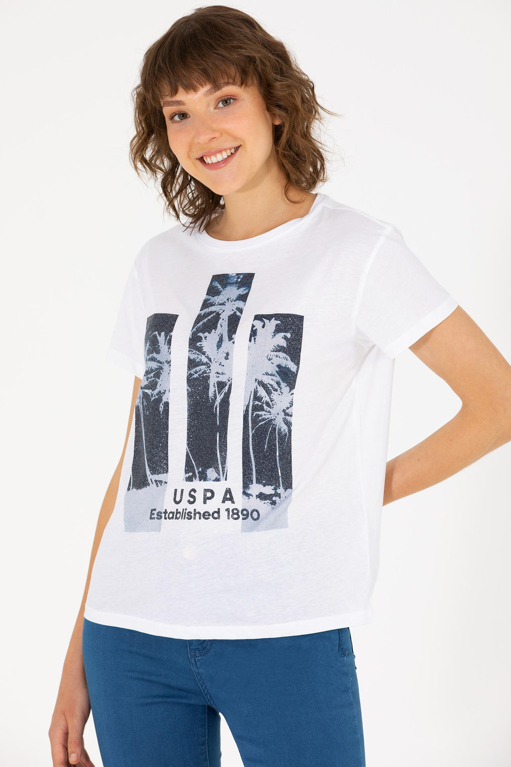 U. S. Polo Assn Женская белая футболка с круглым вырезом - U.s. polo assn фото 3