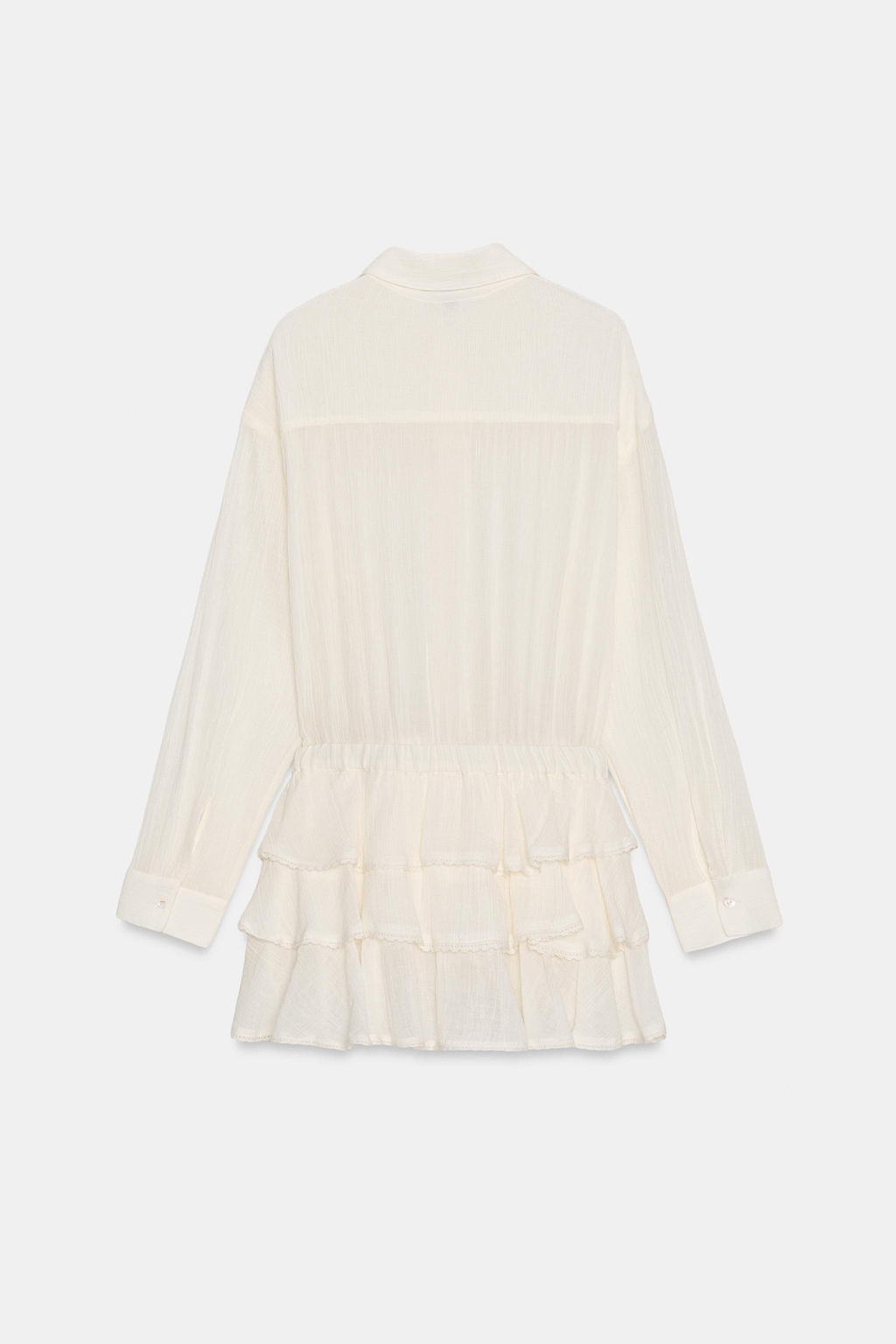 VESTIDO MONO GASA VOLANTES / Crudo - Zara фото 3