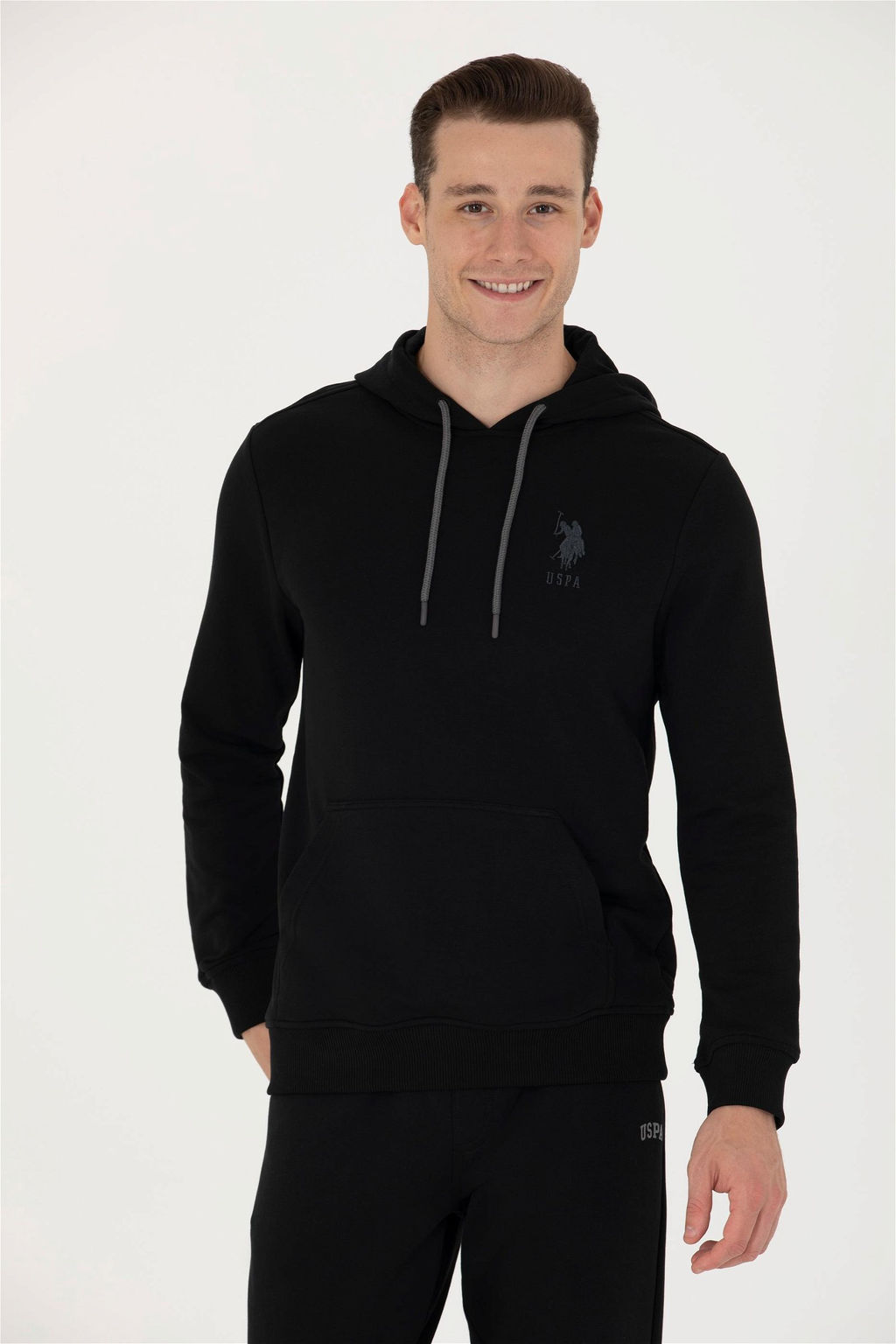 U. S. Polo Assn / Мужской черный базовый свитшот - U.s. polo assn фото 8