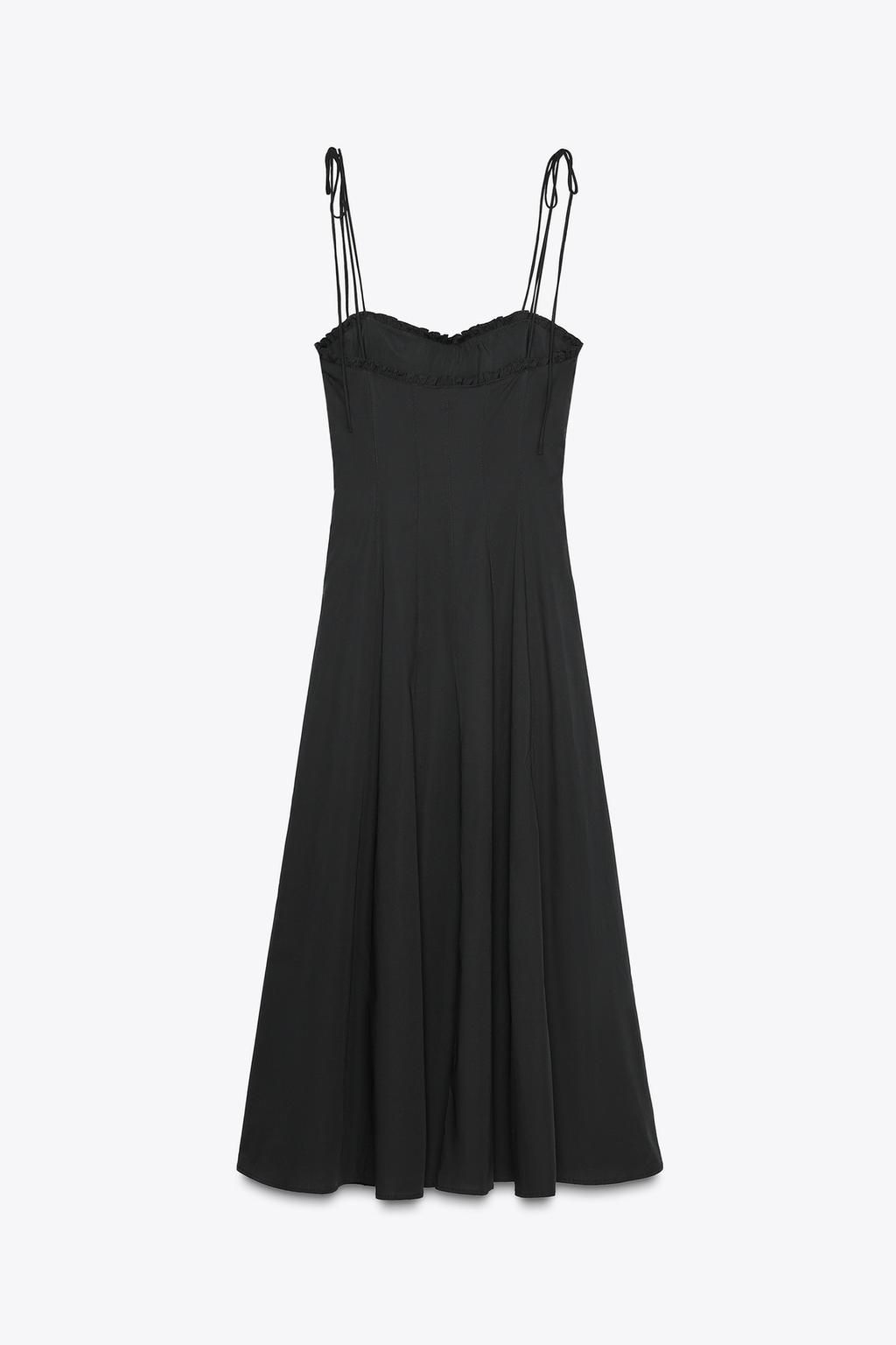 RUFFLE POPLIN MIDI DRESS - Zara фото 3