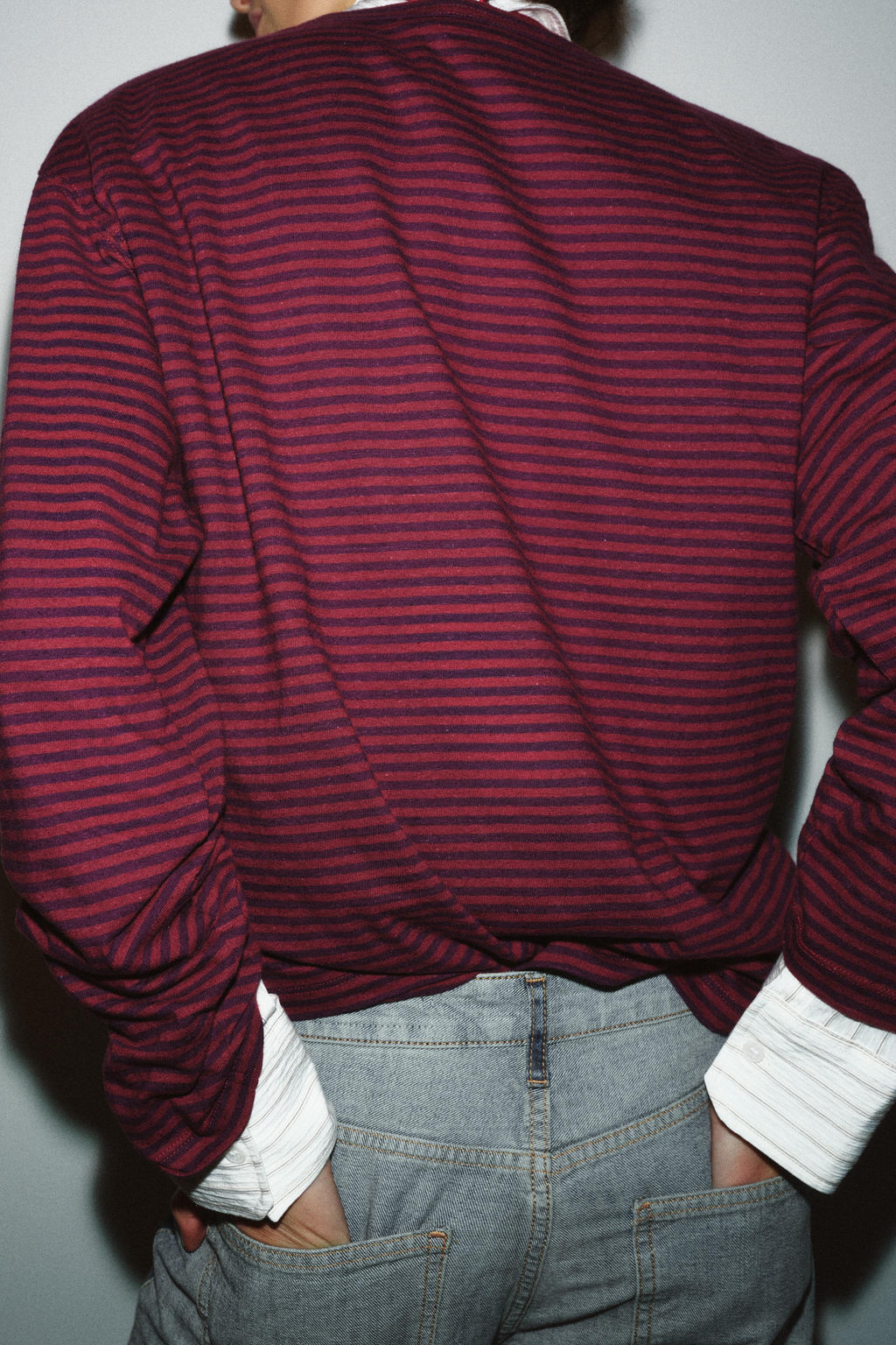 STRIPED COTTON AND LINEN T-SHIRT - Zara фото 8