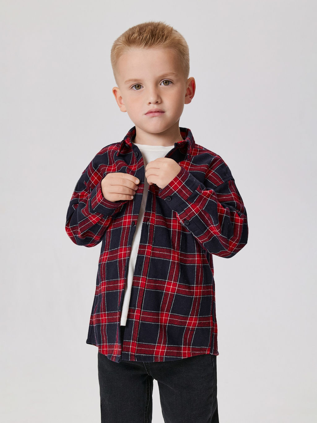 ACOOLA / Сорочка верхняя детская для мальчиков Bento красная клетка