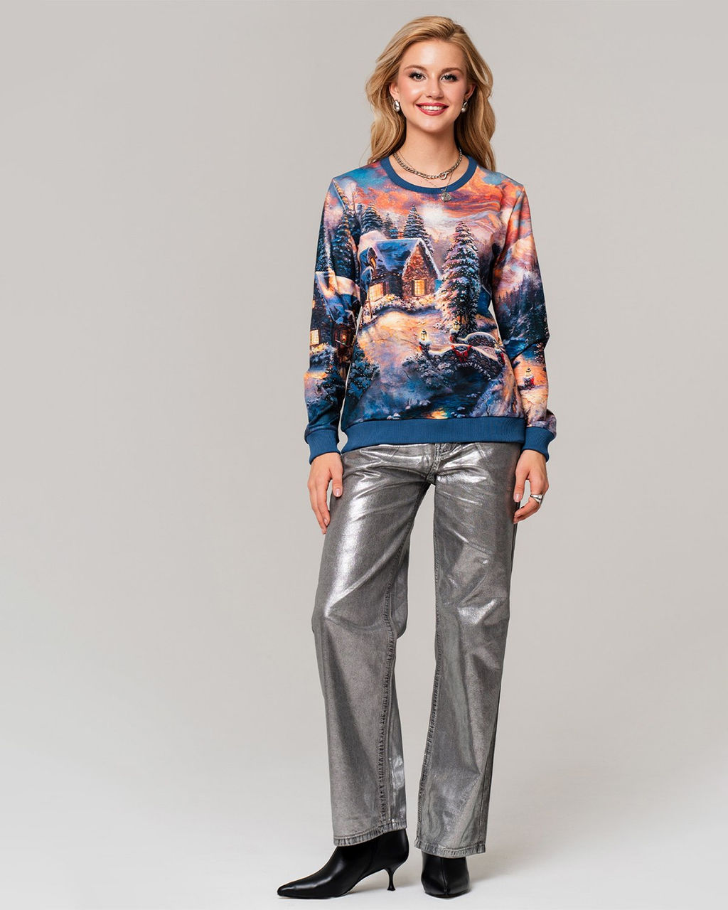 Авторский свитшот с дизайнерским принтом , джемпер