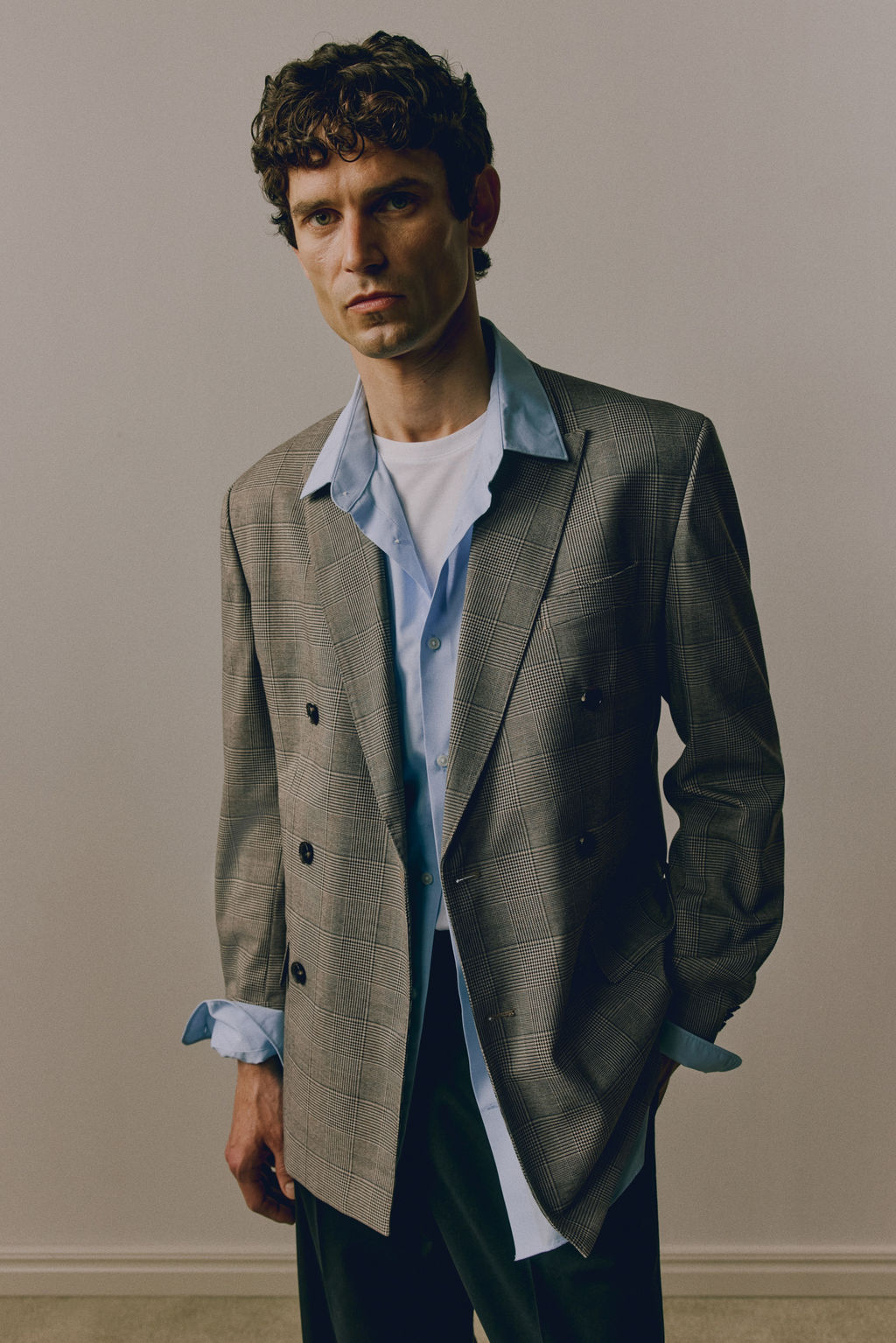 Regular Fit Double-breasted jacket - H&m фото 3