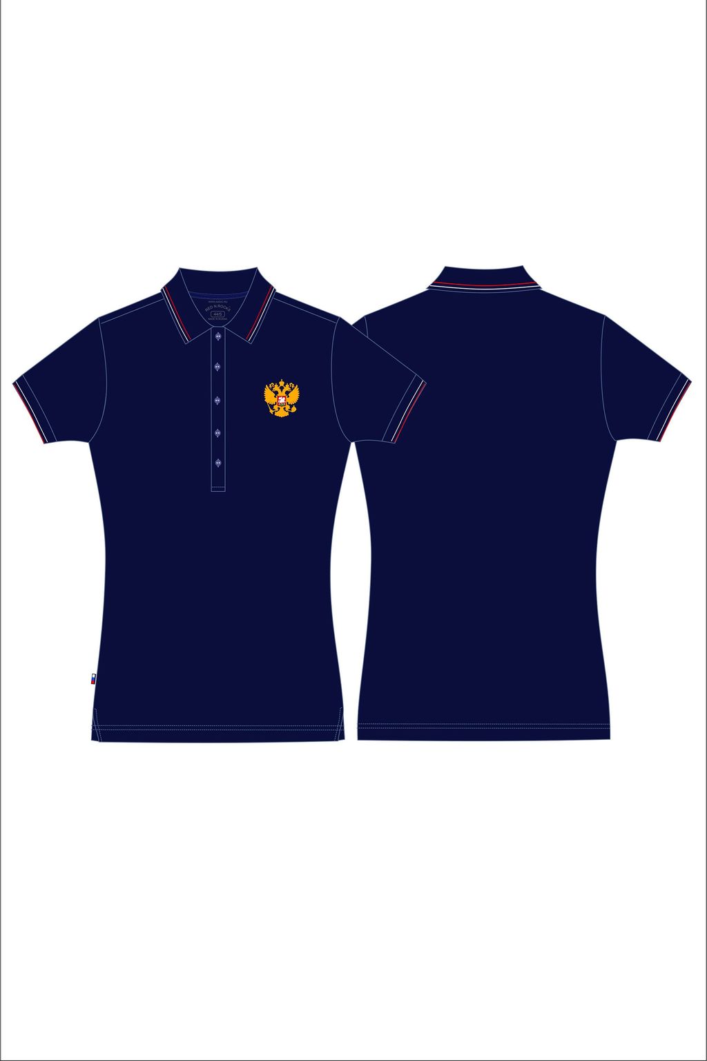 Поло женское RUSSIA 65L-RR-1784 RED-N-ROCKS