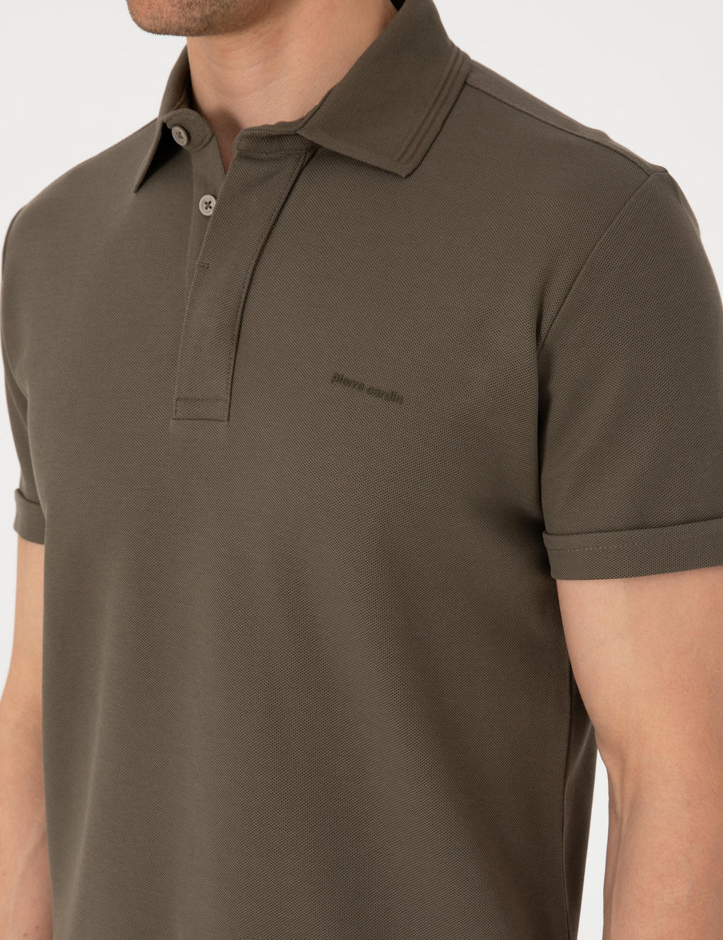 Haki Slim Fit %100 Pamuk K_vr_lmaz Amerikan Pike Polo Yaka Basic Ti__rt