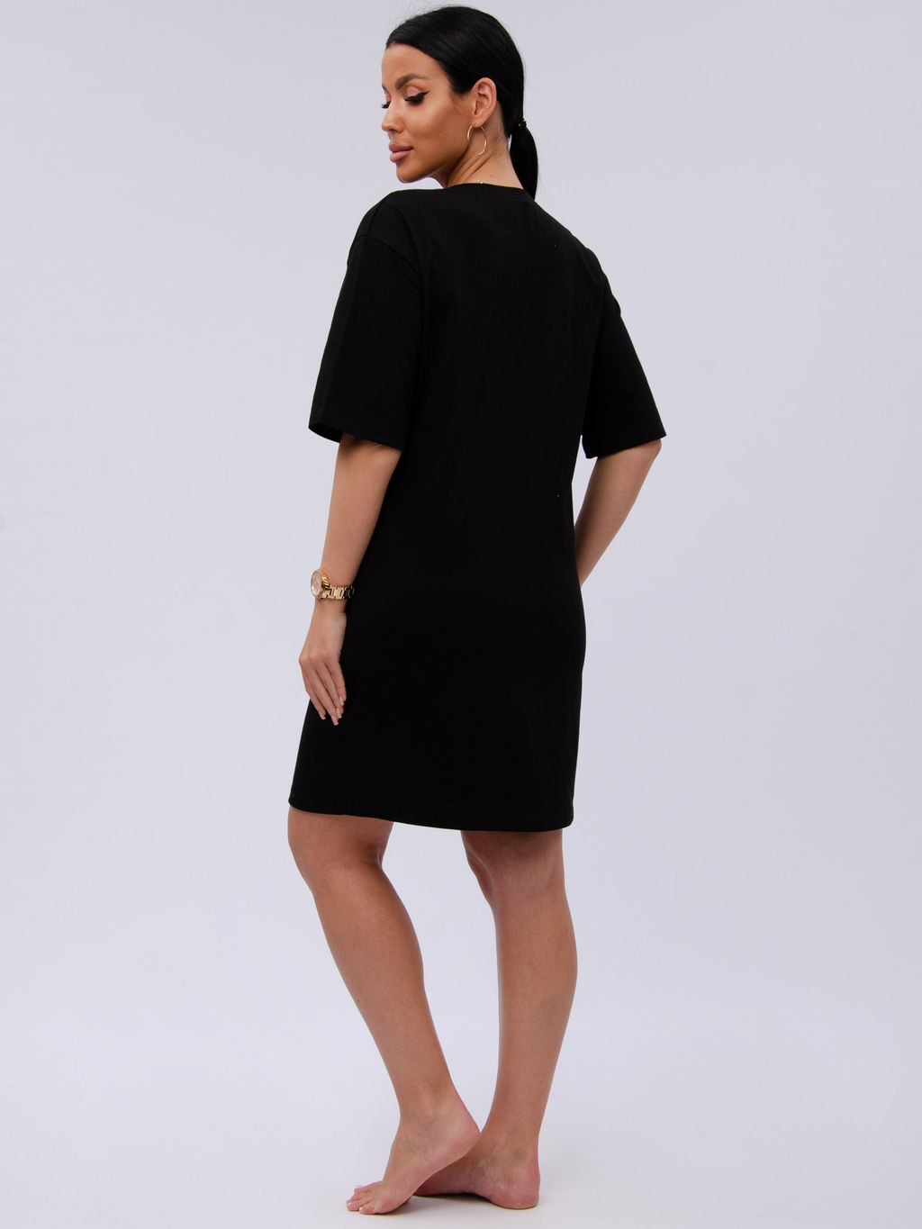 Сорочка "Царевна" чёрная, трикотаж