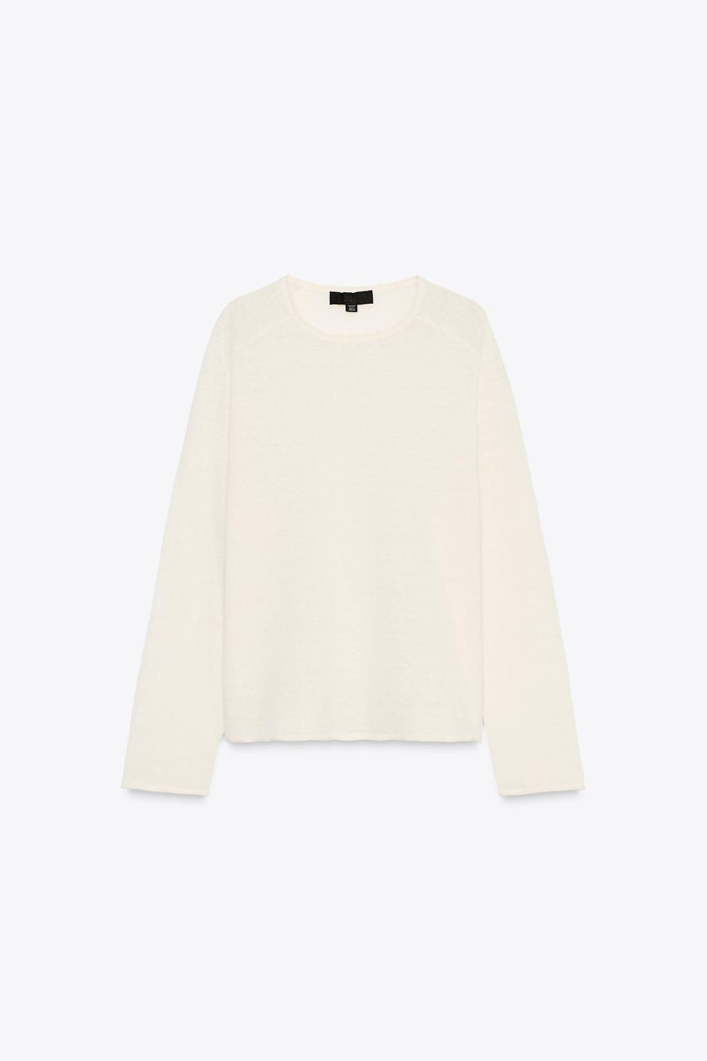 LINEN BLEND KNIT SWEATER - Zara фото 5