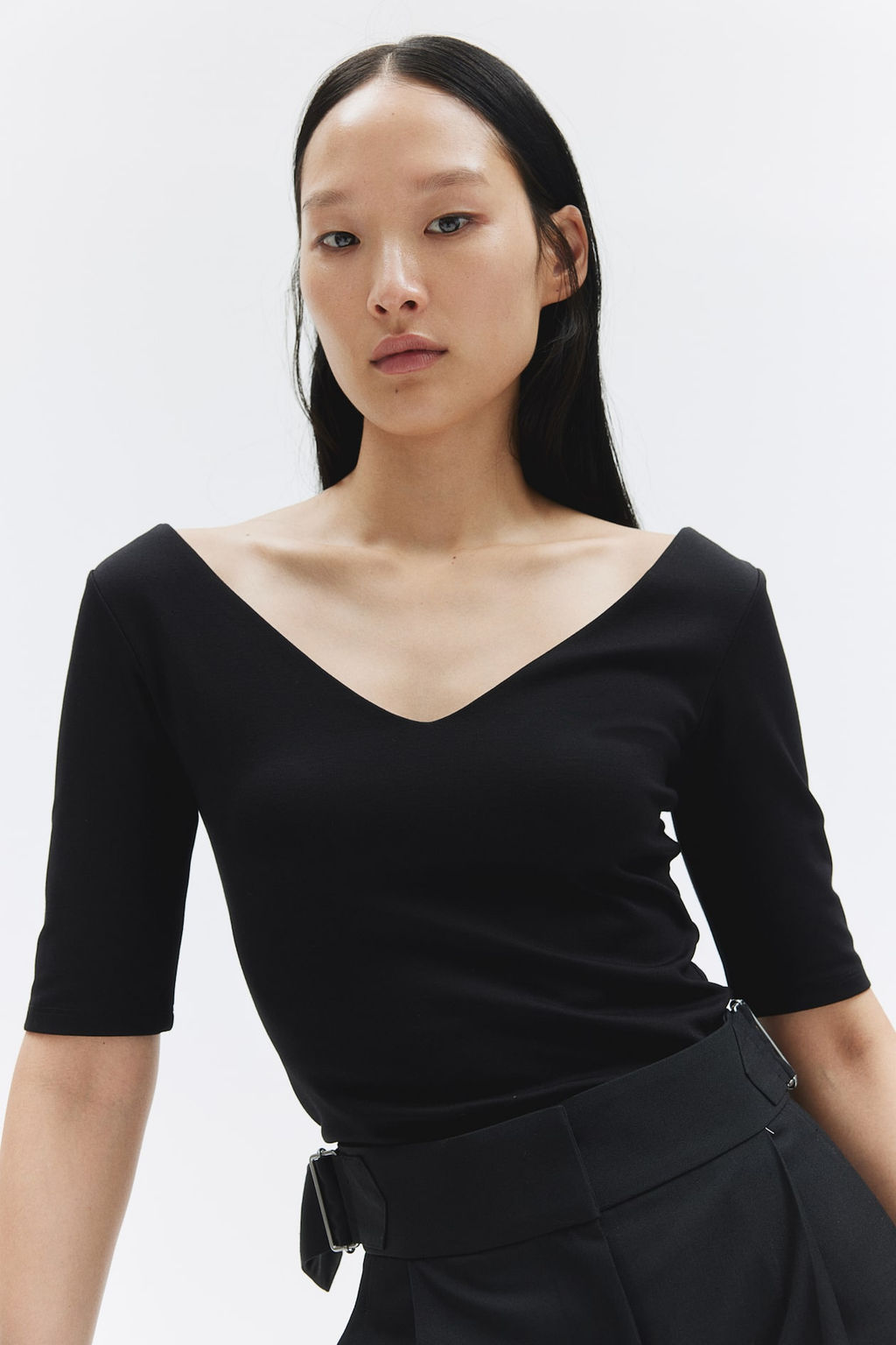 Top de punto con escote en V - H&m фото 3