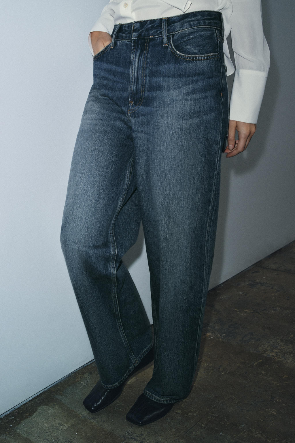 ZW COLLECTION BAGGY MID-WAIST JEANS