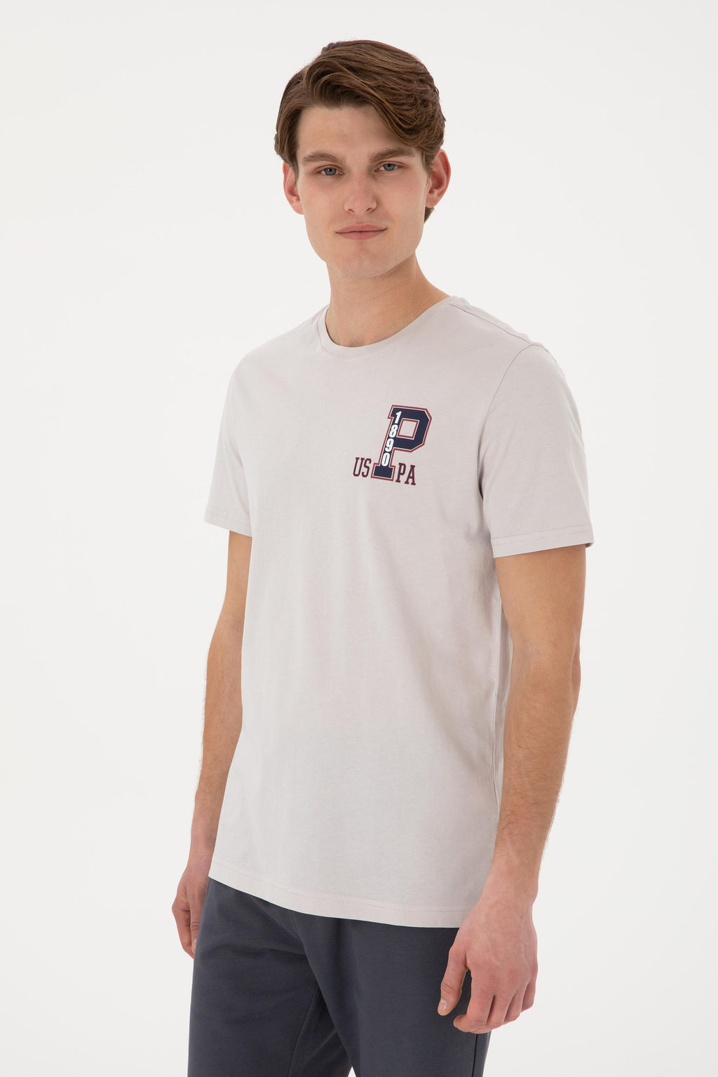 Erkek Bisiklet Yaka A__k Gri Ti__rt Sepette S_rpriz _ndirim - U.s. polo assn фото 3