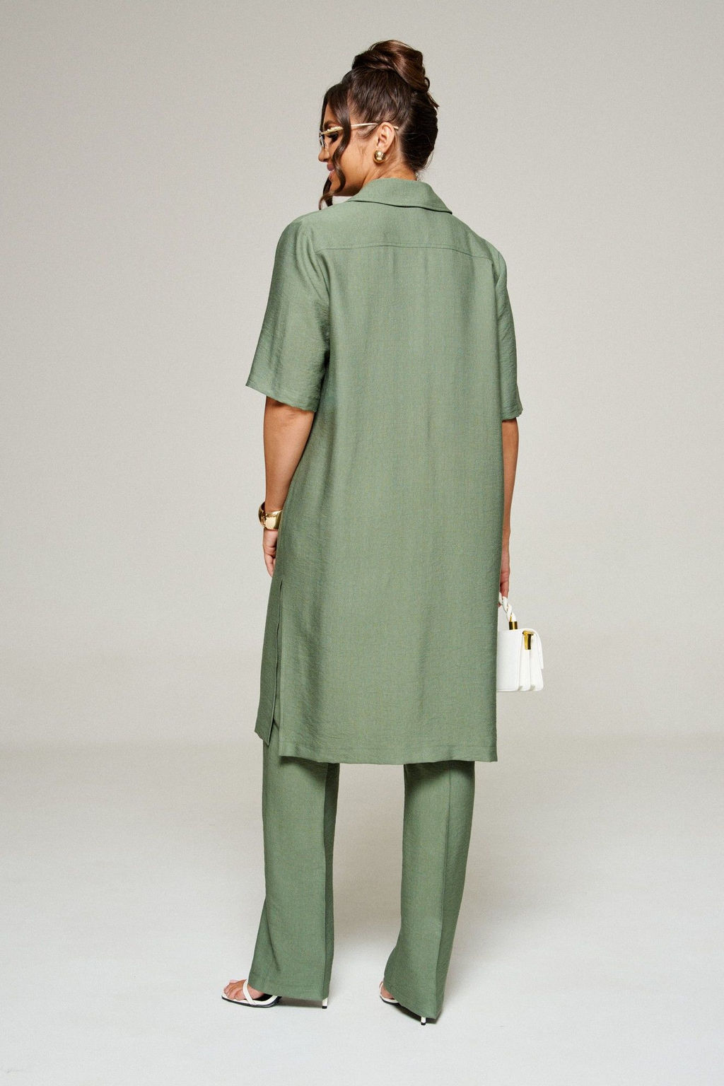 Костюм 6336 хаки, Брюки, Блуза, Топ - Beautiful and free фото 6