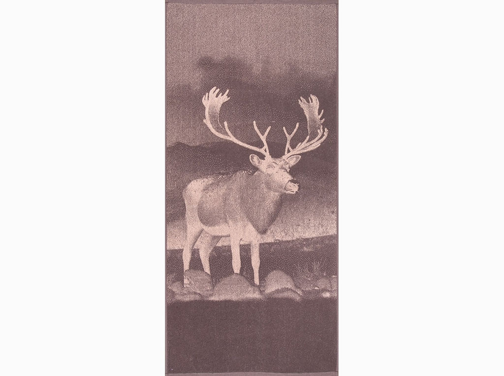 Полотенце махровое 6с102.411ж1 Фото-олень(т.с.мальв1) 67х150см