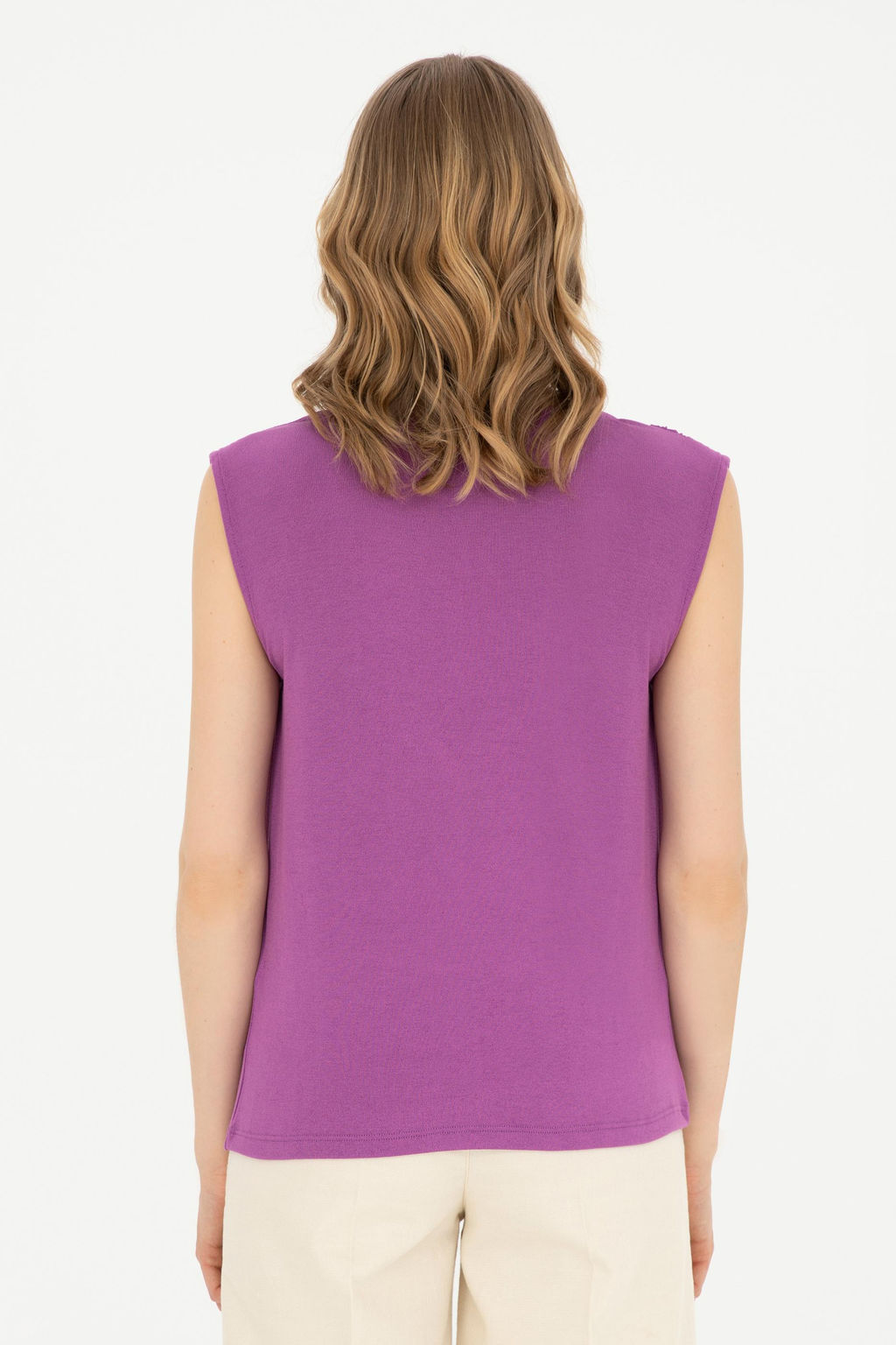 Женская фиолетовая футболка с круглым вырезом Неожиданная скидка в корзине - U.s. polo assn фото 5