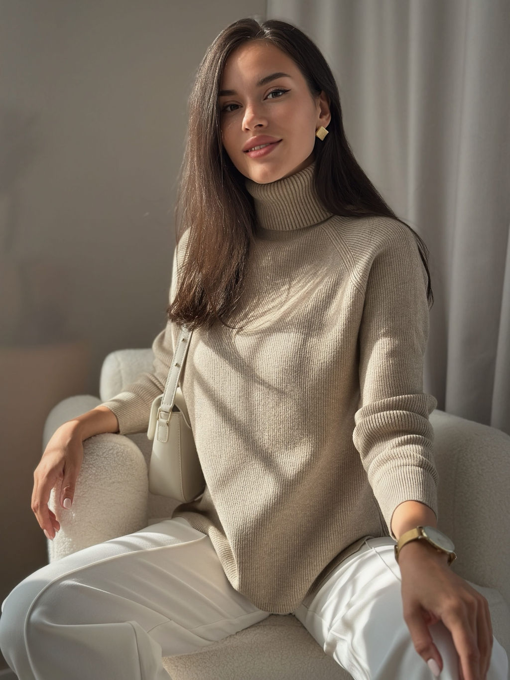 Свитер Чао (песочный) One Size - Nadi bordo фото 6