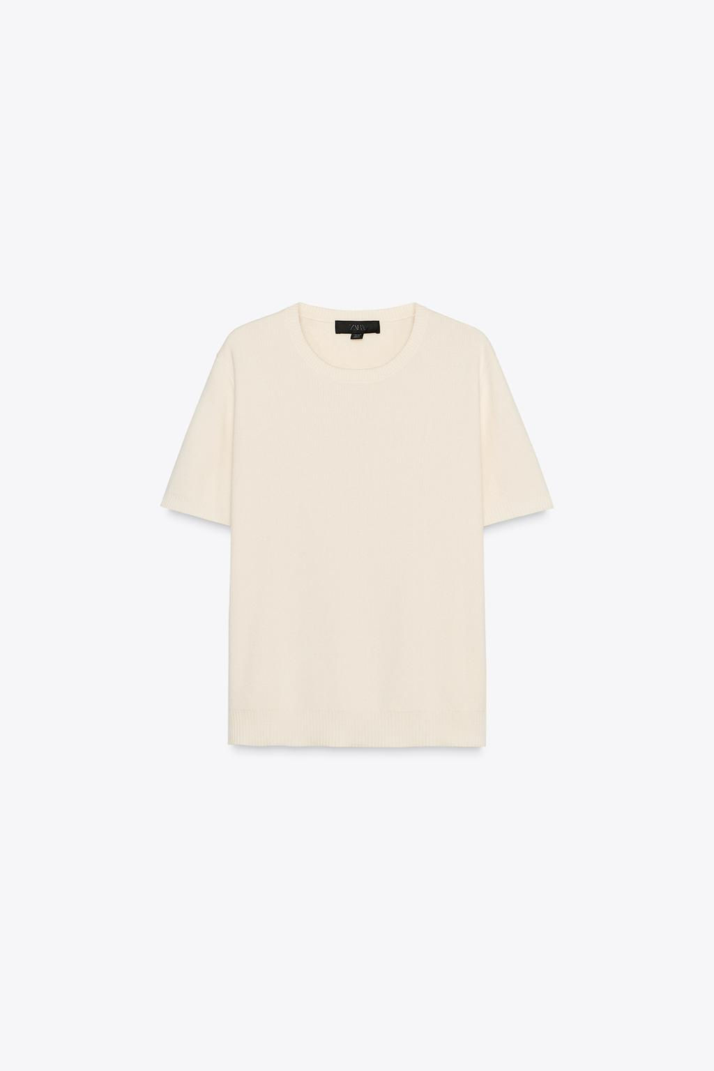 PLAIN KNIT TOP WITH SHORT SLEEVES - Zara фото 4